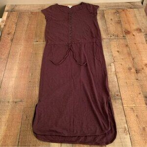 Gap womens size small Maroon button front with waist tie cinch dress